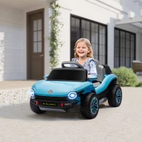 AIYAPLAY Coche Eléctrico para Niños de +3 Años Volkswagen E-Buggy 12V con Mando a Distancia 2,4 G Ruedas con Suspensión Azul(m-10)
