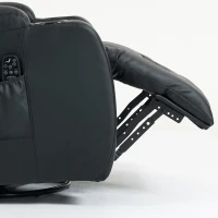 HOMCOM PU Leather Recliner Chair, Recliner Armchair with Extended Footrest, Cup Holders and Side Pockets, Black(m-13)