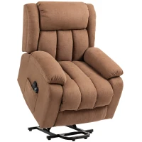 HOMCOM Power Lift Recliner Chair with Vibration Massage, Lift Chair for Elderly with Footrest, Remote, Side Pocket, Brown(m-1)