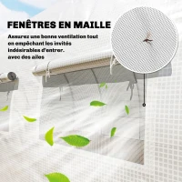 Outsunny Serre Tunnel de Jardin 18m², Serre de Jardin Tunnel avec Porte et 12 Fenêtres avec Moustiquaires, 295x597x200cm, Blanc(m-7)