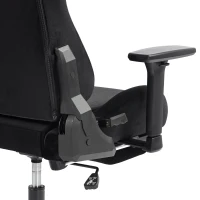 HOMCOM Silla Gaming Ergonómica con Masaje y Cojín Lumbar Calefactable, Sillón Gaming Reclinable en Lino, Reposabrazos 4D, Negro(m-7)