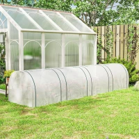 Outsunny 395  x 100 cm Low Tunnel Greenhouse - White(m-9)