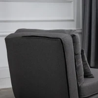 HOMCOM Fotoliu de podea cu pat pliabil, design 2 în 1, pernă detașabilă, 60 x 80 x 56 cm, Gri închis(m-10)