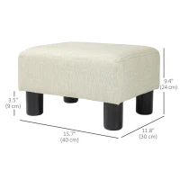 HOMCOM Puf suport pentru picioare taburet jos din țesătură de in capacitate de încărcare 110 kg 40 x 30 x 24 cm bej(m-3)