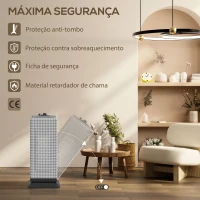 HOMCOM Aquecedor Elétrico Cerâmico 2000W PTC com 3 Modos Termostato Ajustável Oscilação de 55° para 15 m² 18x14x40,5 cm Preto(m-8)