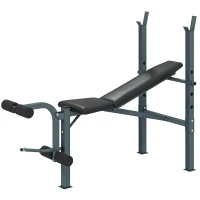 HOMCOM Banc de musculation Fitness banc d'haltérophilie entrainement complet dossier réglable curler(m-12)