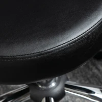 HOMCOM Sgabello Regolabile Girevole a 360°, Sgabello da Estetista con Schienale, in Acciaio, Finta Pelle, Nero(m-9)