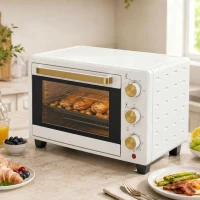 HOMCOM 21L Mini Countertop Oven, 100°C-230°C Adjustable Temperature, White(m-9)
