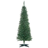 HOMCOM Brad de Crăciun artificial, înalt de 150 cm, subțire, cu crengi realiste și bază din plastic, verde(m-1)