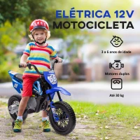 AIYAPLAY Mota Elétrica Infantil 12V com Música, Velocidade 2,4-5 km/h, Rodas Auxiliares, 107x56x70 cm, Azul(m-6)