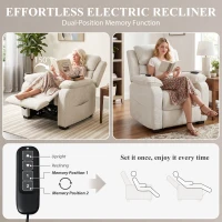 HOMCOM Power Recliner Armchair with Massage and Heat, Electric Reclining Chair with Wide Spring Seat, Cream White(m-5)