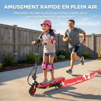 HOMCOM Trottinette électrique 120 W pliable pour enfant 7-14 ans 12 Km/h max. autonomie 10 Km max. rouge(m-5)