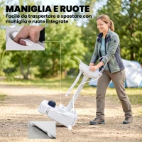 Outsunny Lavabo Portatile da Campeggio con 2 Ruote, Serbatoio Acqua 17L e Serbatoio Sapone 2.5L, 51x33.5x103cm(m-6)