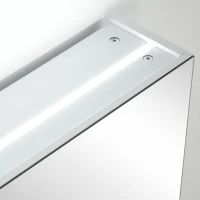 HOMCOM Dulap cu oglinda de perete cu lumini LED, raft deschis si raft intern reglabil, sticla si MDF, 80x15x60cm(m-9)