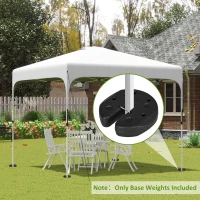 Outsunny Lot de 4 poids de lestage circulaire pour tonnelle barnum tente avec broches de renforcement et corde de transport HDPE(m-10)