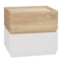 HOMCOM Noptiera 2 Sertare din Lemn, Design Moder si Stivuibil, 50x40x47,5cm(m-1)