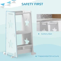 AIYAPLAY 2-in-1 Toddler Step Stool with Safety Rail for Kitchen, Bathroom, White(m-4)