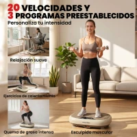 SPORTNOW Plataforma Vibratoria con 20 Niveles de Velocidad 3 Programas Pantalla LED Control Remoto para Hacer Ejercicio en Casa(m-5)