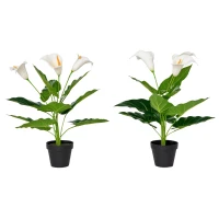 HOMCOM 5ft Artificial Tree, Indoor Fake Eucalyptus with White Tender Tips and Pot, for Home, Office, and Living Room Decor(m-1)
