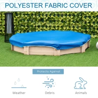 Outsunny Kids Wooden Sand Pit Children Sandbox with Cover Outdoor Playset for Backyard for 3-8 years 139.5 x 139.5 x 21.5 cm(m-4)