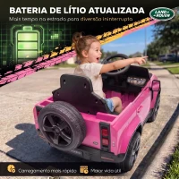 AIYAPLAY Carro Elétrico SUV para Crianças Land Rover Defender 12 V com Comando à Distância, Suspensão e Arranque Suave, Rosa(m-5)