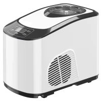 HOMCOM Eismaschine ohne Vorfrieren mit eingebautem Kompressor, 1,5L, Weiß(m-11)