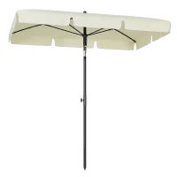 Outsunny Parasol de jardin Parasol droit rectangulaire inclinable alu métal polyester haute densité 2 x 1,3 m beige clair(m-11)