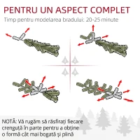 HOMCOM Brad de Crăciun înzăpezit cu 3 secțiuni și 490 de ramuri din metal și plastic, 54x54x210 cm, verde(m-5)