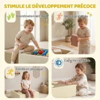 AIYAPLAY Parcours motricité bébé 9PCS avec piscine à balles, module en mousse souple avec housse en velours côtelé, multicolore(m-7)