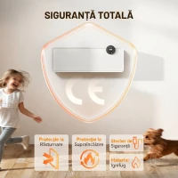 HOMCOM Aerotermă Electrică Ceramică de Perete 2000W cu 3 Moduri, Temperatură Reglabilă, Timer și Telecomandă, Alb(m-9)