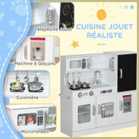 AIYAPLAY Cuisine enfant jouet d'imitation pour enfant - dinette enfant de 3-8 ans, blanc(m-5)