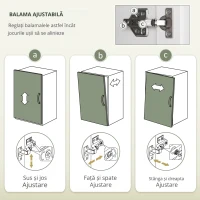 HOMCOM Bufet de bucătărie dulap de bucătărie contemporan depozitare multiplă 6 uși 1 sertar + blat mare(m-4)