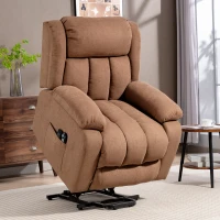 HOMCOM Power Lift Recliner Chair with Vibration Massage, Lift Chair for Elderly with Footrest, Remote, Side Pocket, Brown(m-10)