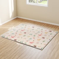 AIYAPLAY Spielmatte Baby Faltbar Kinder 176,5 x 148 cm Doppelseitige Krabbelmatte mit Alphabet- und Tiermotiv-Muster(m-3)