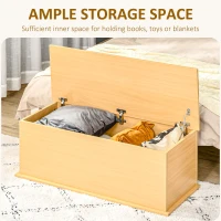 HOMCOM Storage Chest, Large 114L Blanket Box, Shoe Bench with Safety Hinged Lid, Storage Trunk, Bed End Bench for Bedroom, Hallway, Living room, Playroom, 100 x 40 x 40cm, Burlywood(m-4)