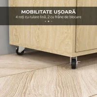HOMCOM Cărucior de Bucătărie din PAL cu Raft Deschis, Dulap cu 2 Uși și Raft Lateral, 75x40x80,5 cm(m-7)