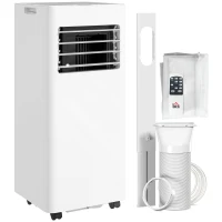 HOMCOM 3-in-1 Klimaanlage, Ventilator mit LED-Anzeige, waschbarer Filter, Timer, Weiß(m-1)