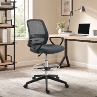 Vinsetto Fauteuil de bureau chaise de bureau assise haute réglable tabouret de bureau pivotant 360° maille respirante(m-9)
