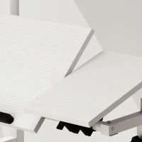 HOMCOM Secretária Ajustável Sentar/De Pé Secretária Regulável em Altura 70x60 cm com Rodízios e Tampo Inclinável 70x60x70,5-120 cm Branco(m-4)