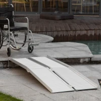 HOMCOM Rampa per Sedia a Rotelle in Lega di Alluminio Antiscivolo Capacità 272kg, 183x72x5cm(m-10)
