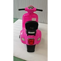 AIYAPLAY Mota Elétrica Infantil com Licença Mini Vespa GTS, 2 Rodas Auxiliares, Bateria de Lítio, Farol, Buzina, Encosto, Rosa(m-7)