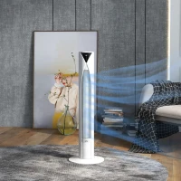 HOMCOM Ventilateur tour avec télécommande minuterie 12 heures mode veille 3 vitesses 31,5 x 31,5 x 96 cm blanc(m-13)