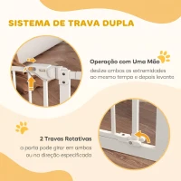 PawHut Barreira de Segurança para Cães 74-100 cm com Extensões, Montagem por Pressão e Duplo Bloqueio, Branco(m-6)