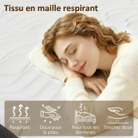 HOMCOM Matelas 90x190cm, matelas 1 personnes, mousse à mémoire de forme, 20cm d'épaisseur, certifié Oeko-Tex, fermeté moyenne(m-4)