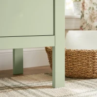HOMCOM 5 Drawer Chest of Drawers, Modern Dresser for Bedroom, Bedside Storage Cabinet, Wide Storage Unit with Glide Runners for Living Room, Hallway, Closet, 79 x 39.5 x 80.5 cm, Sage Green(m-12)