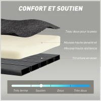 HOMCOM Canapé Convertible 2 Places, Canapé-Lit en Chenille 198 cm, Assise et Accoudoirs Larges, 2 Coussins, Gris Foncé(m-5)
