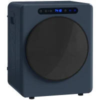 HOMCOM Mini uscător electric 1000W, 3 kg, cu display LED, 49 x 43 x 61 cm, albastru(m-1)