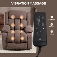 HOMCOM Power Lift Recliner Chair with Vibration Massage, Lift Chair for Elderly with Footrest, Remote, Side Pocket, Dark Brown(m-6)