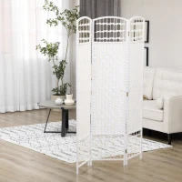 HOMCOM Paravent intérieur en bois séparateur de pièce cloison pliable 3 panneaux 120 x 170 cm blanc(m-11)
