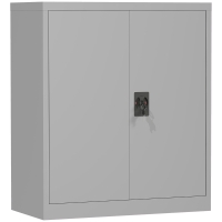 Vinsetto Armoire de Bureau Métallique, 80 x 40 x 92,5 cm, Meuble de Rangement en Acier avec Serrure, Étagère Réglable, Gris